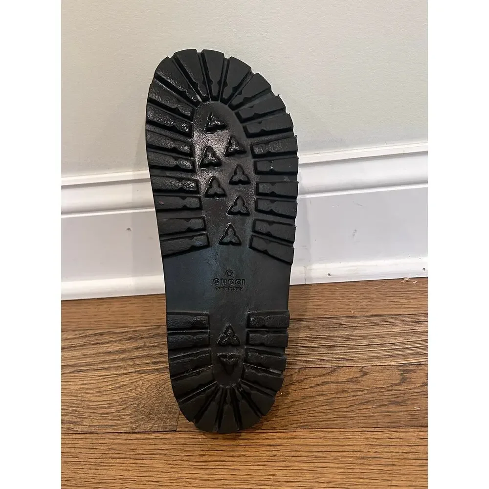 Gucci Mens Sz 10 Web Rubber Slide Sandals Black Green Red Pursuit Pool LEFT ONLY
